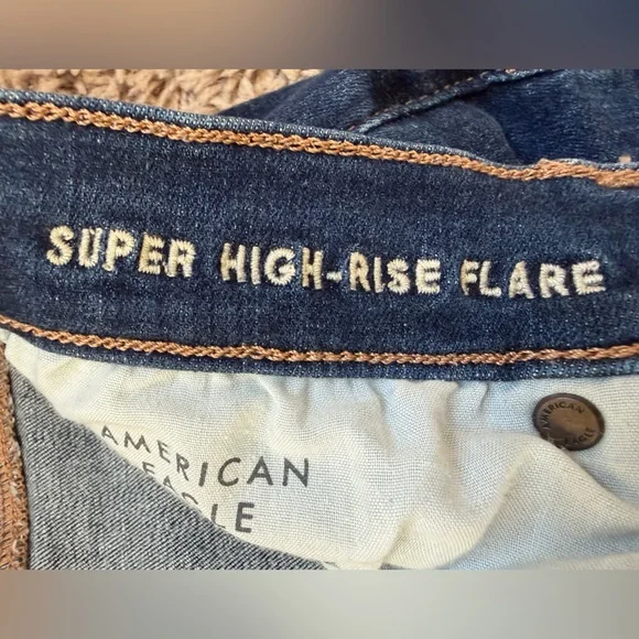 American Eagle Outfitters Dark Blue Flare Jeans - Picture 4 of 7